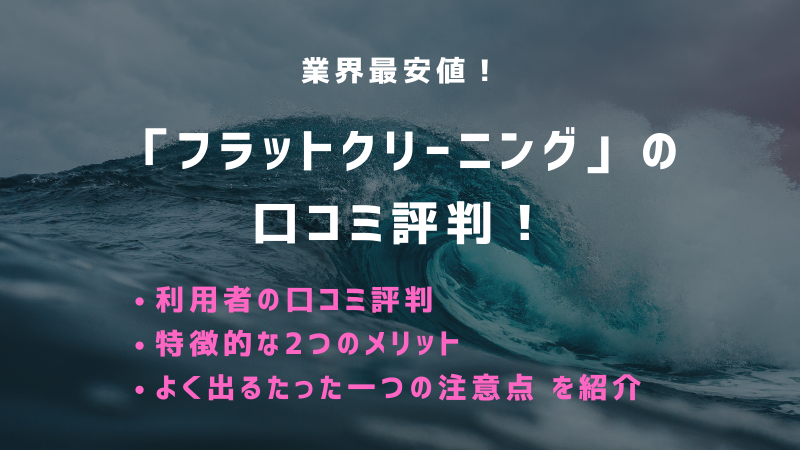 フラットクリーニングの口コミ評判 クーポンやプラチナコースも